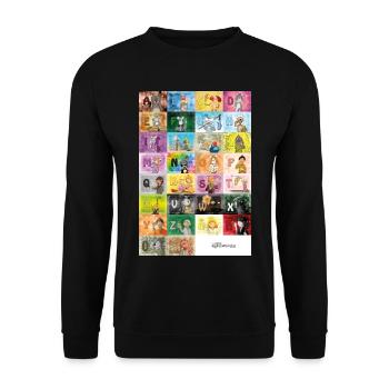 Deutsches Fingeralphabet 1 / - Unisex Pullover - Schwarz - Vorne - Alina (178cm) & Michal (187cm)