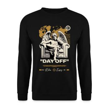 Day Off Angel on Throne - Unisex Sweatshirt - black - Front - Alina (178cm) & Michal (187cm)