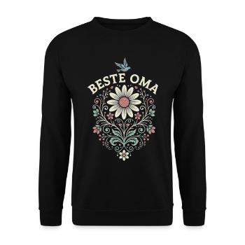 Meilleur cadeau de fleurs pour grand-mère pour la fête des mères - Sweat-shirt Unisexe - noir - Devant - Alina (178cm) & Michal (187cm)