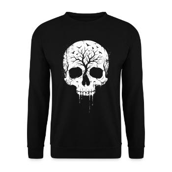 Skull Shirt for Dark Art Fans - Unisex Sweatshirt - black - Front - Alina (178cm) & Michal (187cm)