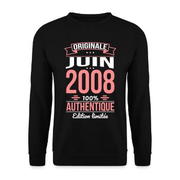 Anniversaire 18 ans - Originale - Juin 2008 - Sweat-shirt Unisexe - noir - Devant - Alina (178cm) & Michal (187cm)