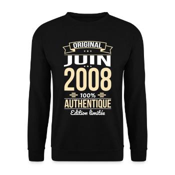 Anniversaire 18 ans - Original - Juin 2008 - Sweat-shirt Unisexe - noir - Devant - Alina (178cm) & Michal (187cm)