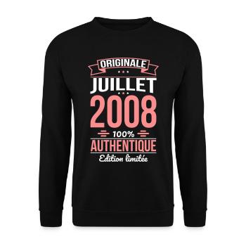 Anniversaire 18 ans - Originale - Juillet 2008 - Sweat-shirt Unisexe - noir - Devant - Alina (178cm) & Michal (187cm)