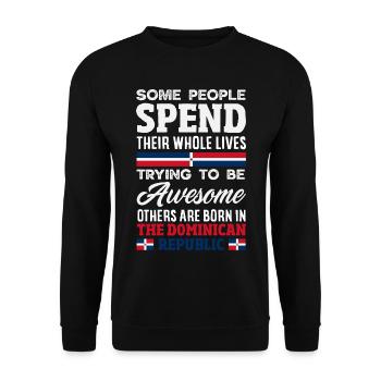 Drapeau de la République dominicaine Dom Rep Pride - Sweat-shirt Unisexe - noir - Devant - Alina (178cm) & Michal (187cm)