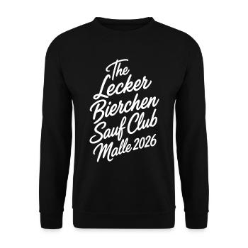 Malle 2026 The Lecker Bierchen Sauf Club Malle - Unisex Pullover - Schwarz - Vorne - Alina (178cm) & Michal (187cm)