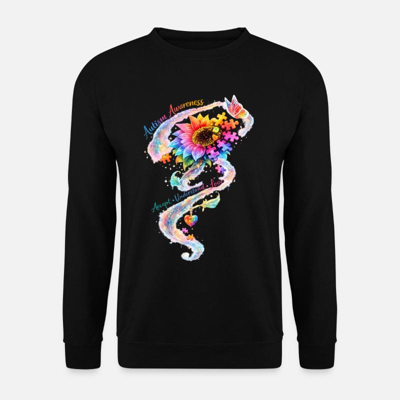 Autismus-Bewusstsein-Sonnenblume - Unisex Pullover - Schwarz