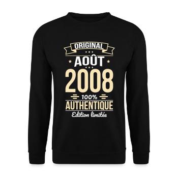 Anniversaire 18 ans - Original - Août 2008 - Sweat-shirt Unisexe - noir - Devant - Alina (178cm) & Michal (187cm)