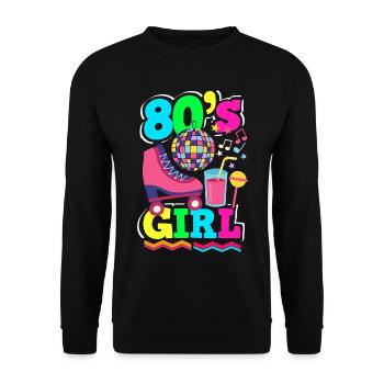 Retour rétro au design vintage des années 80 - Sweat-shirt Unisexe - noir - Devant - Alina (178cm) & Michal (187cm)