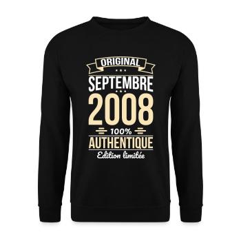 Anniversaire 18 ans - Original - Septembre 2008 - Sweat-shirt Unisexe - noir - Devant - Alina (178cm) & Michal (187cm)