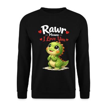 Cute Dino Rawr Means I Love You Gift - Unisex Sweatshirt - black - Front - Alina (178cm) & Michal (187cm)