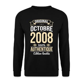 Anniversaire 18 ans - Original - Octobre 2008 - Sweat-shirt Unisexe - noir - Devant - Alina (178cm) & Michal (187cm)