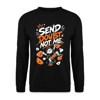 Send Doubt Not Me Bouldering - Unisex Pullover - Schwarz - Vorne - Alina (178cm) & Michal (187cm)