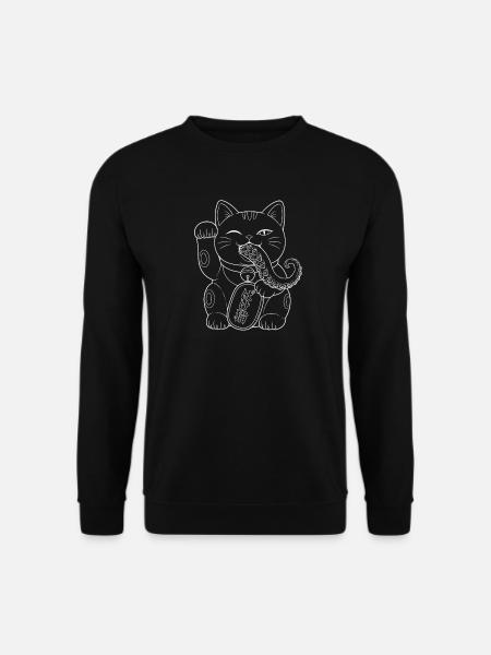 Bakeneko weiß - Unisex Pullover - Schwarz