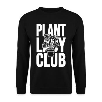 Plant Lady Club Monstera - Unisex Pullover - Schwarz - Vorne - Alina (178cm) & Michal (187cm)