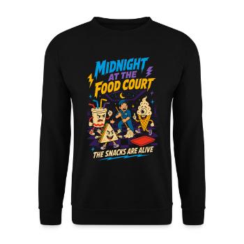 Midnight Food Court Vibrant Snacks - Unisex Sweatshirt - black - Front - Alina (178cm) & Michal (187cm)