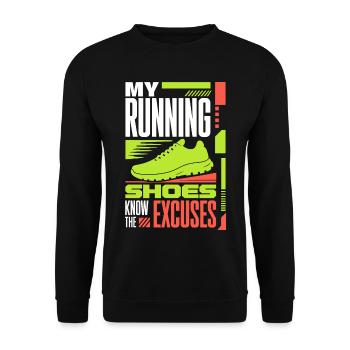 Laufschuhe kennen alle Ausreden - Unisex Pullover - Schwarz - Vorne - Alina (178cm) & Michal (187cm)