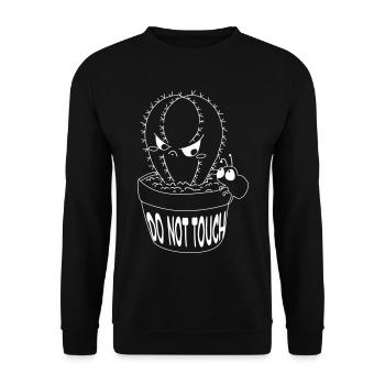 Kaktusfreund Nicht Anfassen - Unisex Pullover - Schwarz - Vorne - Alina (178cm) & Michal (187cm)
