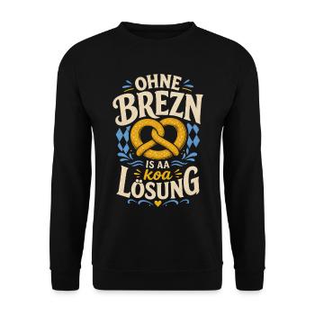 Ohne Brezn is a koa Lösung - Unisex Pullover - Schwarz - Vorne - Alina (178cm) & Michal (187cm)