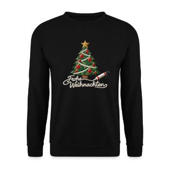 Fliesenleger Weihnachten – Mosaik Tannenbaum - Unisex Pullover - Schwarz - Vorne - Alina (178cm) & Michal (187cm)