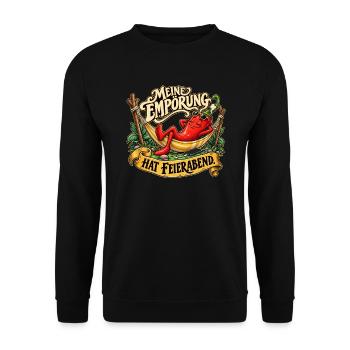 Chili im Feierabend - Unisex Pullover - Schwarz - Vorne - Alina (178cm) & Michal (187cm)