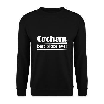 Cochem - Stadt best place ever - Unisex Pullover - Schwarz - Vorne - Alina (178cm) & Michal (187cm)