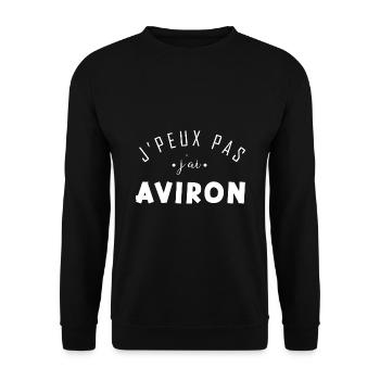 j peux pas j ai Aviron - idée cadeau RAMEUR - Sweat-shirt Unisexe - noir - Devant - Alina (178cm) & Michal (187cm)