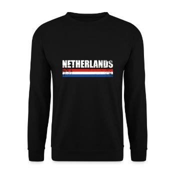 Netherlands Vintage Dutch Flag Netherlands - Unisex Sweatshirt - black - Front - Alina (178cm) & Michal (187cm)