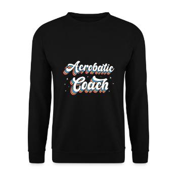 Retro Graphic Gymnast Gymnastics Acrobat Acrobatic - Unisex Pullover - Schwarz - Vorne - Alina (178cm) & Michal (187cm)