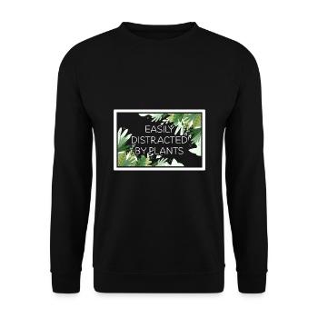Easily Distracted By Plants Gardening Gardener Lan - Unisex Pullover - Schwarz - Vorne - Alina (178cm) & Michal (187cm)