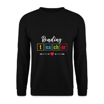 Reading Teacher Book Books Teaching Bookworm - Unisex Sweatshirt - black - Front - Alina (178cm) & Michal (187cm)