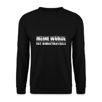 Meine Würde ist unantastbar Freiheit Verteidigen - Unisex Pullover - Schwarz - Vorne - Alina (178cm) & Michal (187cm)