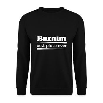 Barnim - Stadt best place ever - Unisex Pullover - Schwarz - Vorne - Alina (178cm) & Michal (187cm)