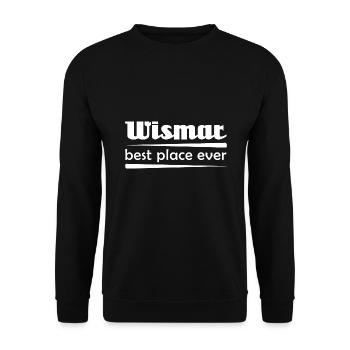 Wismar - Stadt best place ever - Unisex Pullover - Schwarz - Vorne - Alina (178cm) & Michal (187cm)