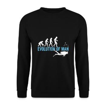 Evolution Graphic Diver Diving Scuba Diver Apnoe S - Unisex Pullover - Schwarz - Vorne - Alina (178cm) & Michal (187cm)