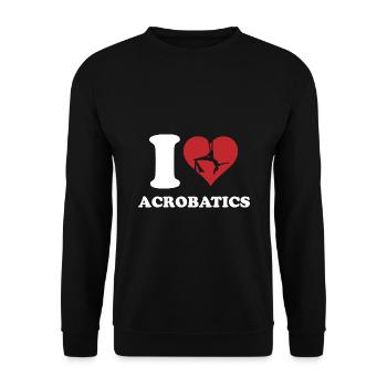 I Love Acrobatics Graphic Acrobat Gymnastics Gymna - Unisex Pullover - Schwarz - Vorne - Alina (178cm) & Michal (187cm)
