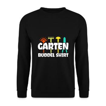 Garten Buddel Shirt Gärtner Gartenbau Gärtnern Gar - Unisex Pullover - Schwarz - Vorne - Alina (178cm) & Michal (187cm)