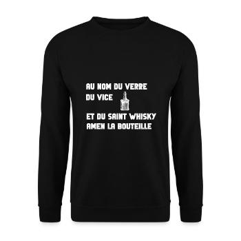Cadeau humour whisky - Sweat-shirt Unisexe - noir - Devant - Alina (178cm) & Michal (187cm)