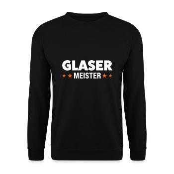 Glaser Meister Glaser Meister Geschenk - Unisex Pullover - Schwarz - Vorne - Alina (178cm) & Michal (187cm)