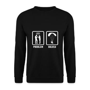 Problem Solved Paragliding Parachute Paraglider Sk - Unisex Pullover - Schwarz - Vorne - Alina (178cm) & Michal (187cm)