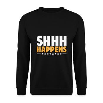Chut, il arrive des dictons pour les introvertis - Sweat-shirt Unisexe - noir - Devant - Alina (178cm) & Michal (187cm)