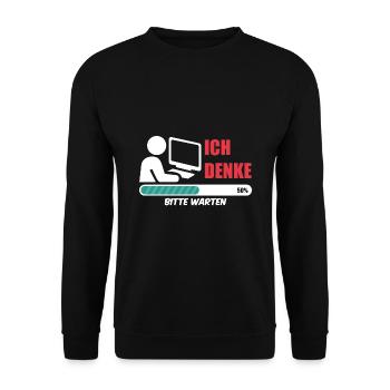 Informatiker ich denke Nerd coding Admin Geek IT - Unisex Pullover - Schwarz - Vorne - Alina (178cm) & Michal (187cm)