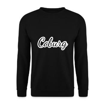 Coburg - Textdesign mit Stadtnamen - Unisex Pullover - Schwarz - Vorne - Alina (178cm) & Michal (187cm)