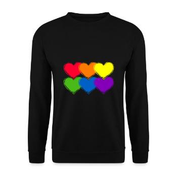 Pride Heart Lgbtq Bisexual Rainbow Love Transgende - Unisex Pullover - Schwarz - Vorne - Alina (178cm) & Michal (187cm)