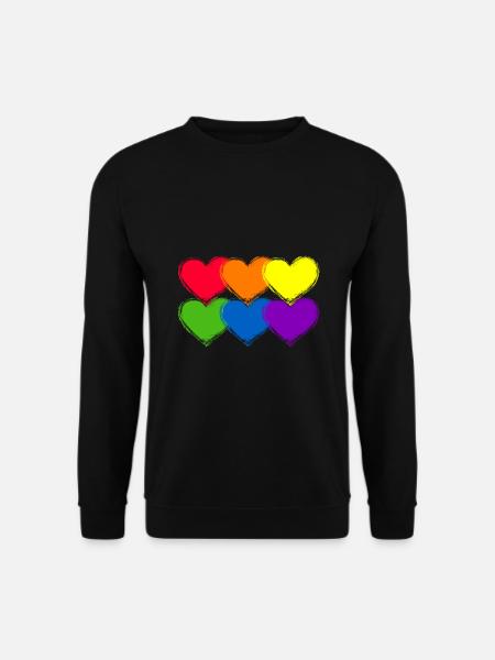 Pride Heart Lgbtq Bisexual Rainbow Love Transgende - Unisex Pullover - Schwarz