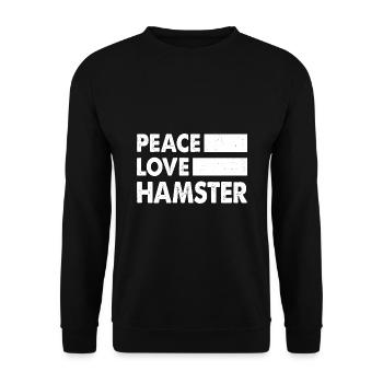 Peace Love Hamster Animal Owner Hamster Lover Pet - Unisex Pullover - Schwarz - Vorne - Alina (178cm) & Michal (187cm)