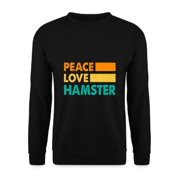 Peace Love Hamster Animal Owner Hamster Lover Pet - Unisex Pullover - Schwarz - Vorne - Alina (178cm) & Michal (187cm)