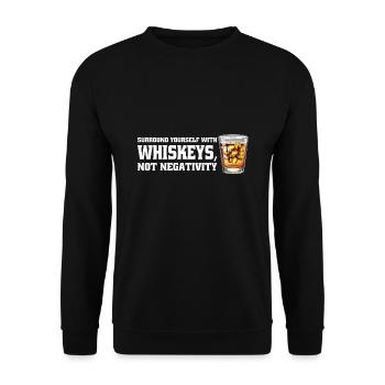 Whiskey trinken Whiskey trinken Whiskey Geschenk - Unisex Pullover - Schwarz - Vorne - Alina (178cm) & Michal (187cm)