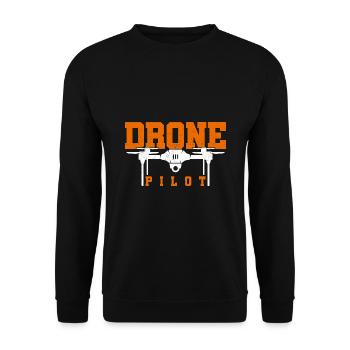 Pilot Graphic Drone Flying Quadcopter Pilot RC Dro - Unisex Sweatshirt - black - Front - Alina (178cm) & Michal (187cm)