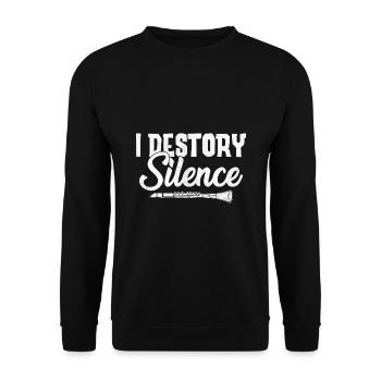 Oboe I Destroy Silence Oboe Basoonist Marching Ban - Unisex Sweatshirt - black - Front - Alina (178cm) & Michal (187cm)