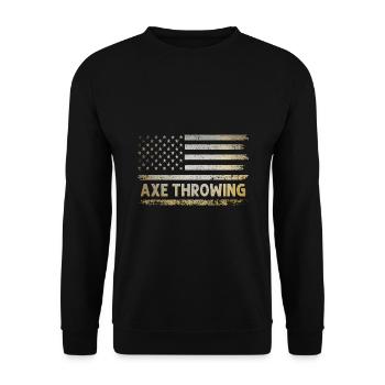 Hache lancer drapeau américain USA patriote hachette - Sweat-shirt Unisexe - noir - Devant - Alina (178cm) & Michal (187cm)